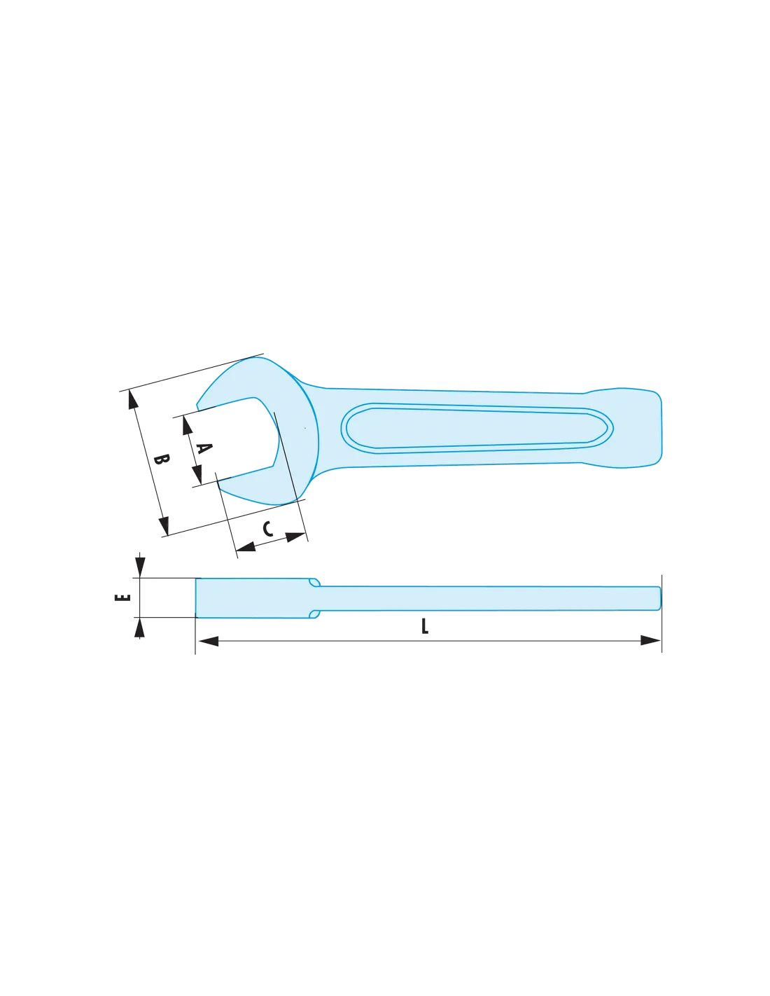 49.SR - Clés à fourche à frapper métriques ADF - 49.55SR - Facom