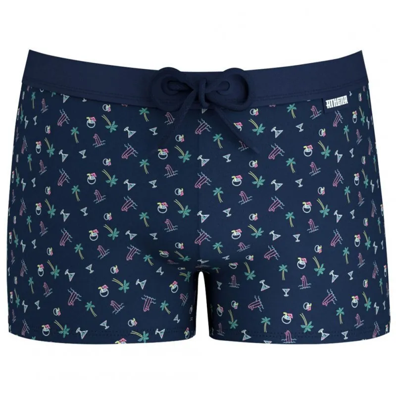 ATHENA Boxer Bain Moulant Homme WAVES Bleu Marine