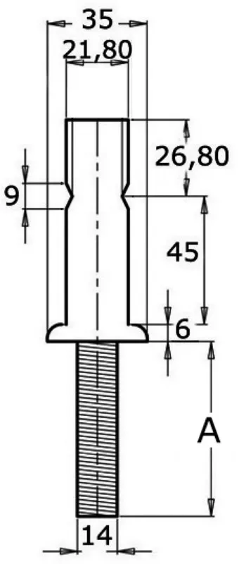 Base chandelier AISI316 45 x 1,5 mm