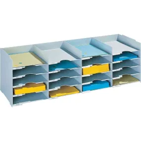 Bloc classeur à 20 cases A4 capacité 500 feuilles L89,7 x H31,3 x P30,4 cm gris