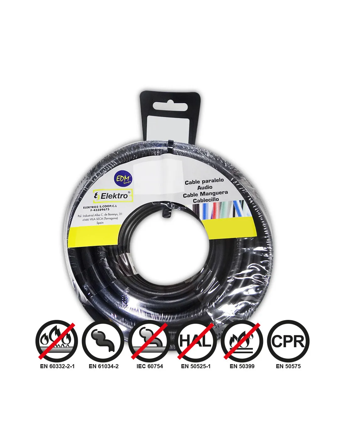 Bobine Fil Électrique Flexible 1,5mm Noir Sans Halogène 10m - 28406