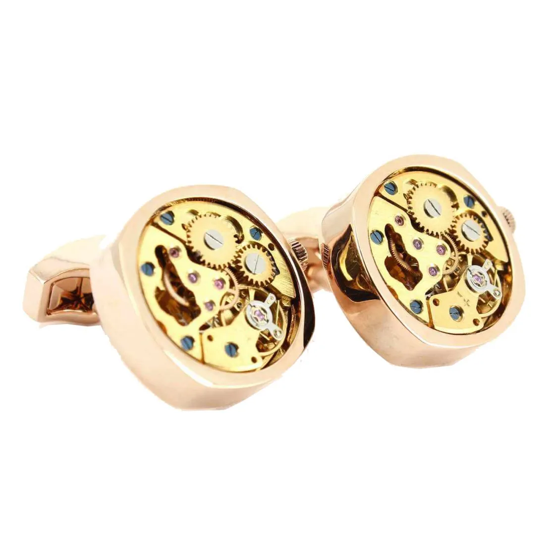 Boutons de manchette mécanisme de montre Zurich Rose gold