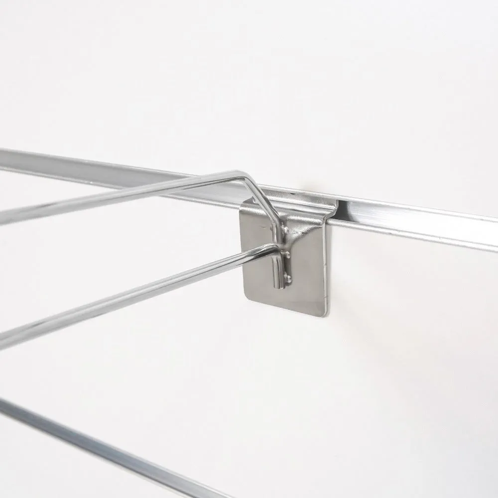 Broche simple fil + T L20cm pour fond rainuré + embout - chromée - par 20
