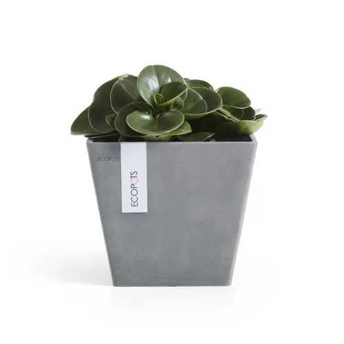 ECOPOTS Pot Carré Rotterdam 20 Bleu Gris - 20 x 20 x H. 17,5 cm - 5...