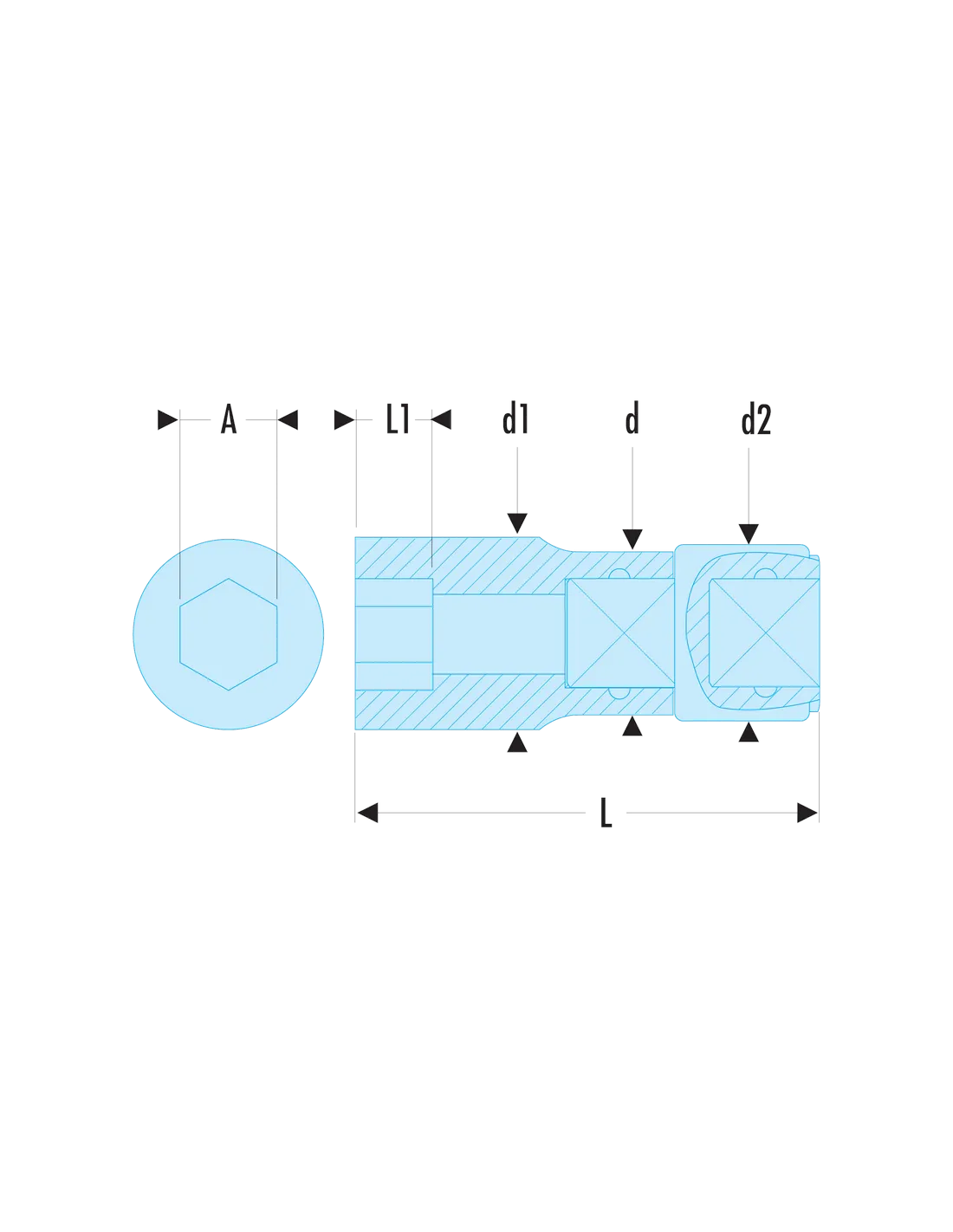 J.LAF - Douilles 3/8" longues 12 pans en pouces - FLUO - J.3/8LAF - Facom