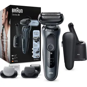 Rasoir BRAUN électrique Série 6, Rasoir Homme à Grille Sans Fil Gris, 60-N7650CC | Kokta Home