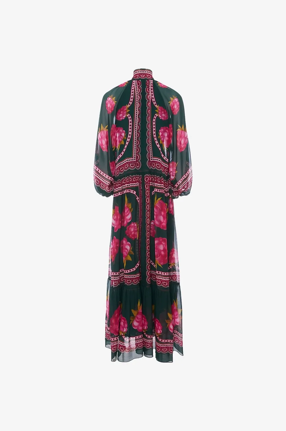 Robe maxi en mousseline de soie Athena Lampone Placée