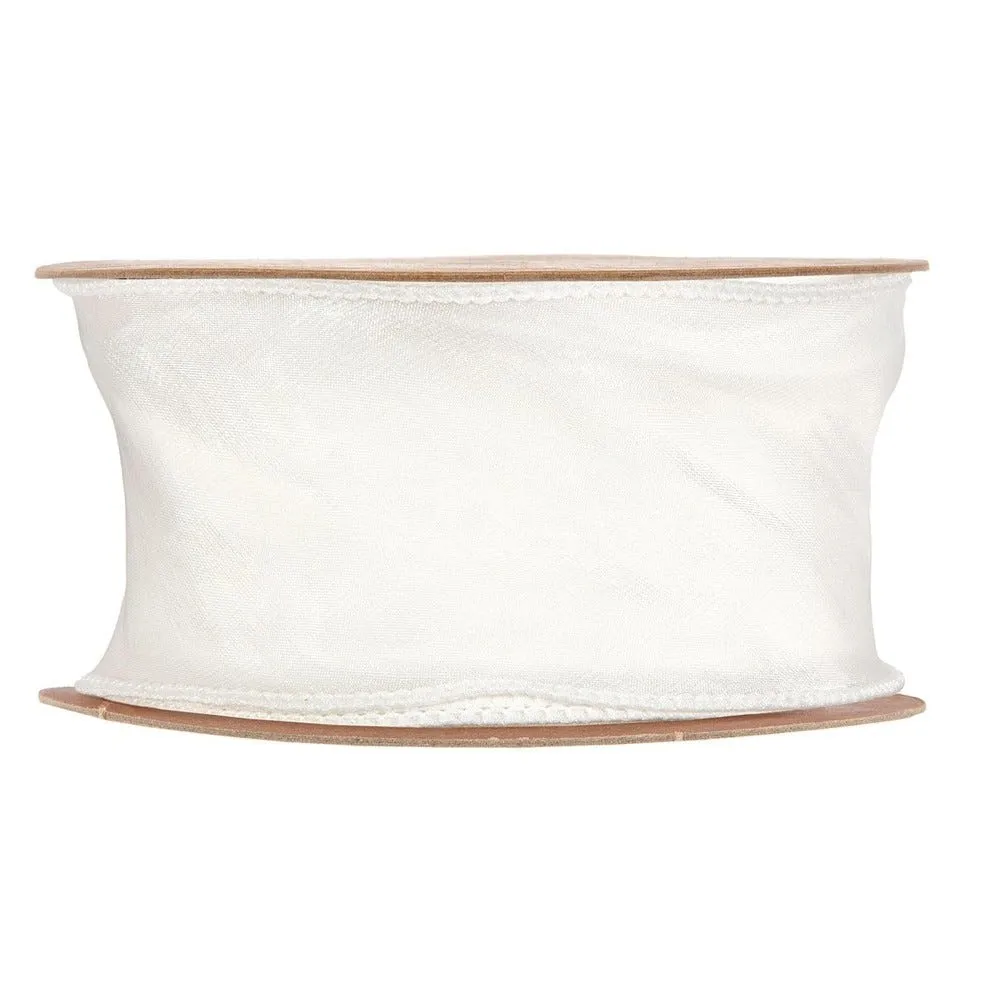 Ruban satin brillant blanc 45mm x 10m