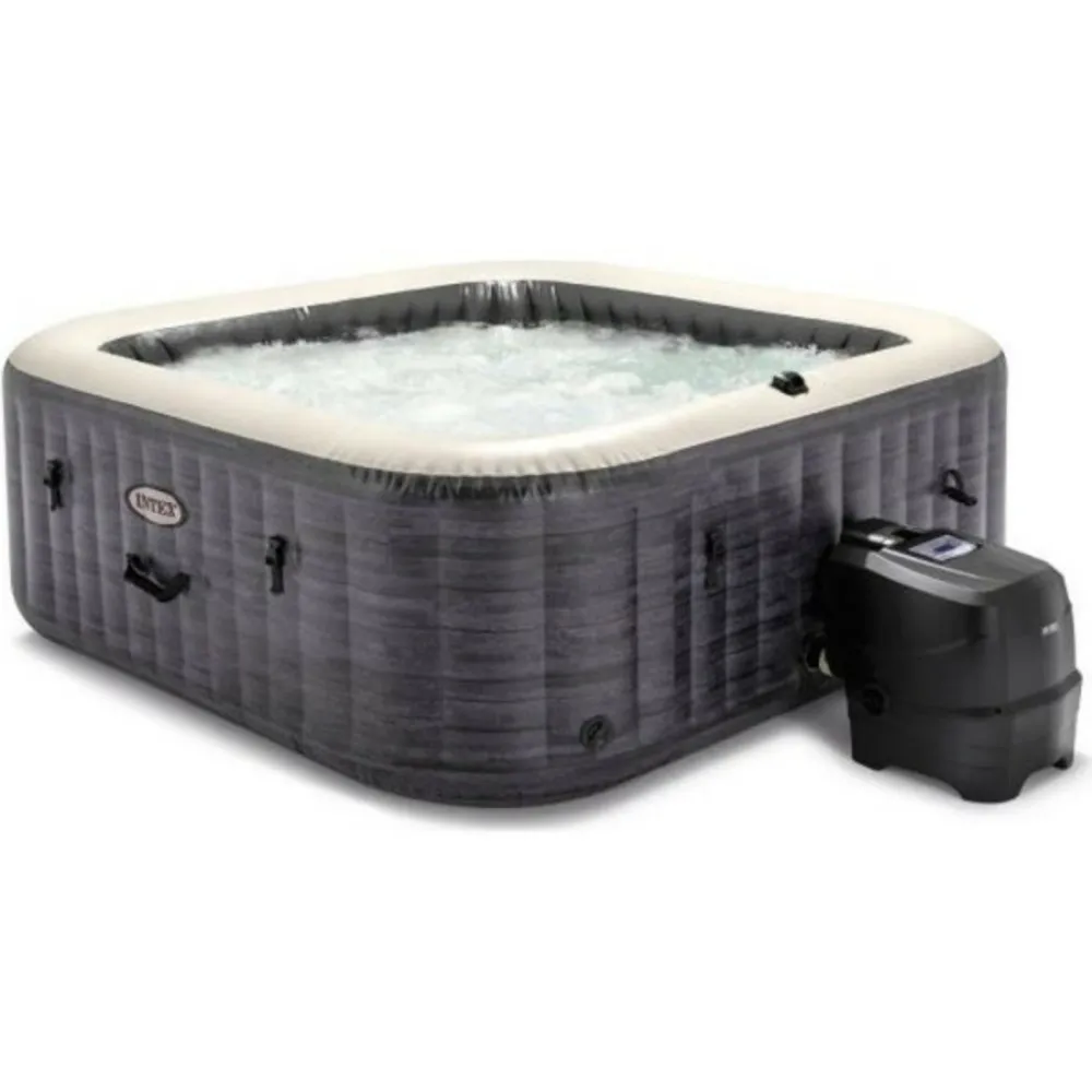 Spa gonflable intex - ardoise - 196 x 196 x 71 cm - 6 places - carré - 28452ex