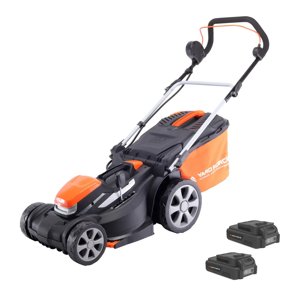 Tondeuse à gazon rotative sans fil 40cm, avec double batterie lithium-ion 2x20v et chargeur rapide - lm c40a