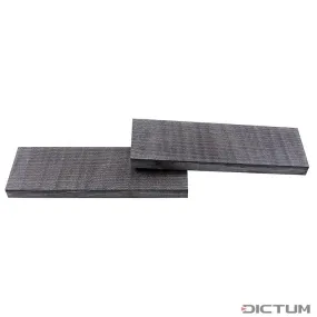 Érable ondé, noir, stabilisé, paire de plaquettes de manche, 140 x 43 x 10 mm